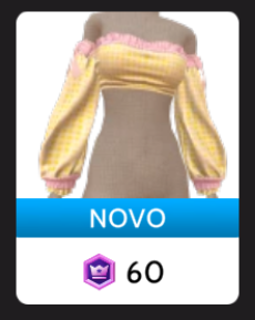 Top Amarelo Xadrez com Babados e Mangas com Laço Yume