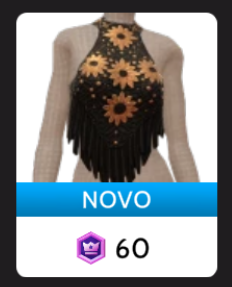 Top Halter com Contas Pretas e Bronze, da Ikon