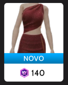 Traje de malha vermelha com lantejoulas e correntes da Ikon