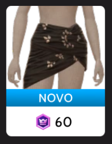 Saia Preta de Cetim Franzida, da Cloud Nine