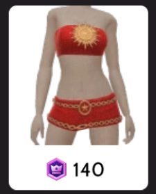 Traje de Deusa do Sol de Crochê Vermelho Cereja, da Ikon Elite