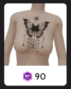 Tatuagem Peitoral de Borboleta Voando