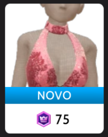 Blusa Halter de Lantejoula Rosa da Cloud Nine