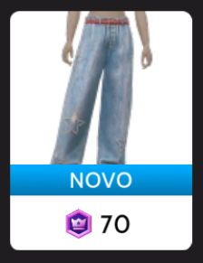 Calça Jeans Azul com Cinto e Estrelas, da Cloud Nine
