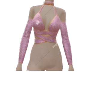 Top Halter Lilรกs Brilhante Mosaico com Luvas Combinando Cloud Nine