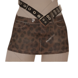 Minissaia marrom com estampa de leopardo da Drop Science