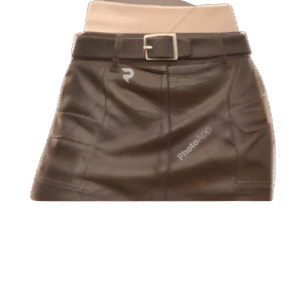 Saia em Camadas de Couro Front Row