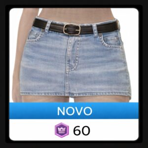 Minissaia Jeans de Volta ao Básico Front Row