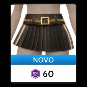 Saia de couro plissada "Noir" da Ikon Elite