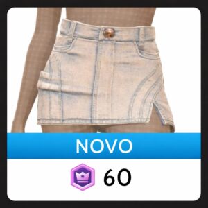 Saia Denim Leve com Fenda Lateral da Front Row