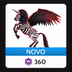 Zunicorn com Asas de Veludo Vermelhas e Pretas