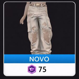 Calça Denim Lavado Azul Claro com Cinto de Zebra da Front Row - item masculino