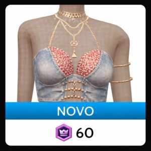 Espartilho de Brim com Corrente Luz da Swirlie da Drop Science