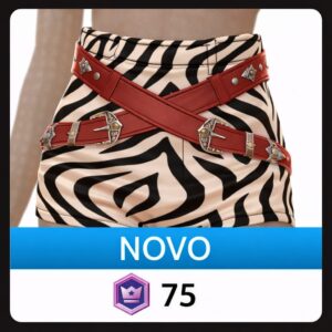 Bermuda com Estampa de Zebra com Cintos Cruzados da Front Row