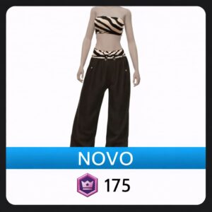 Traje Coordenado Estampa de Zebra com Calça de Moletom Preta da Front Row